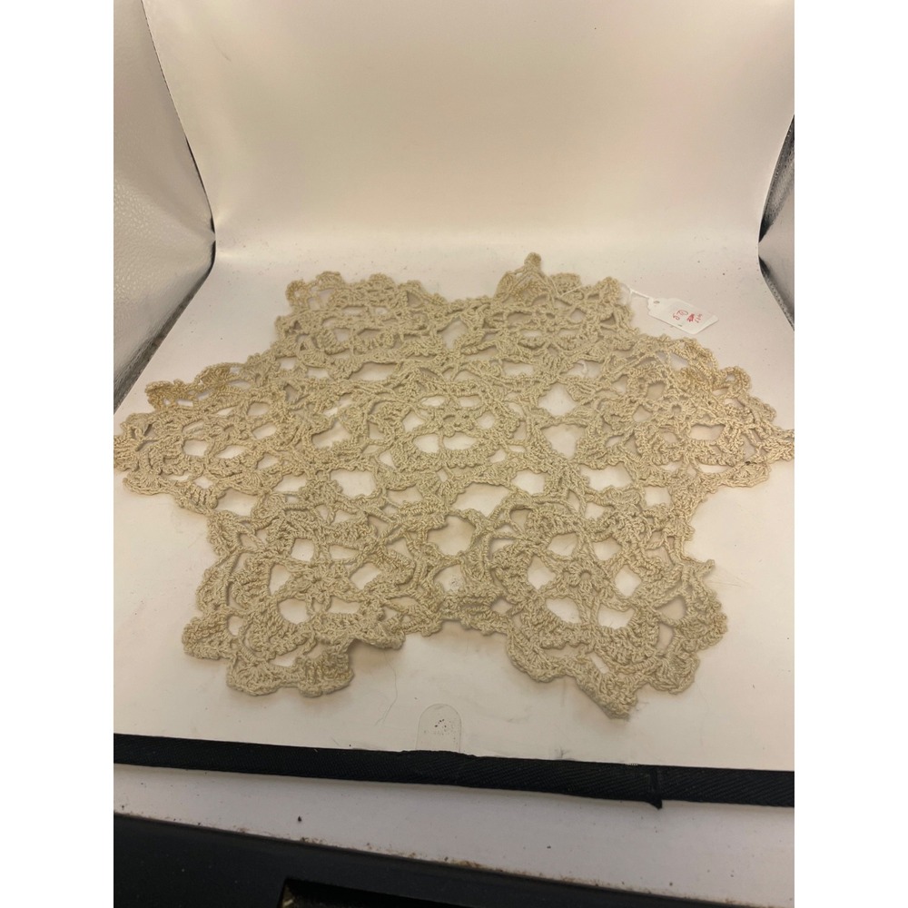 Vintage Homemade Potholder Knit Oven Mitt Cloth Doily Coaster Hot Pot Pad Lace